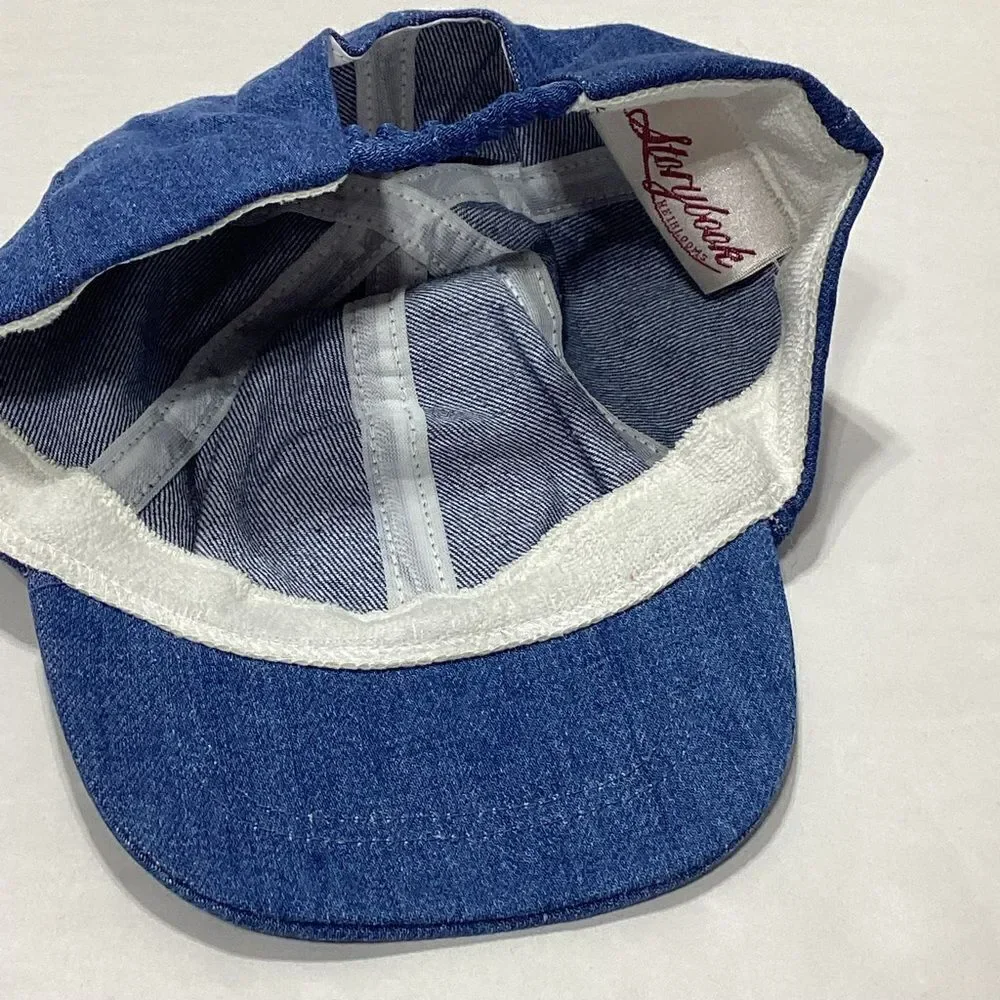 Storybook Heirlooms Denim Cap with Red Heart Accents Vintage Hat NOS Valentine